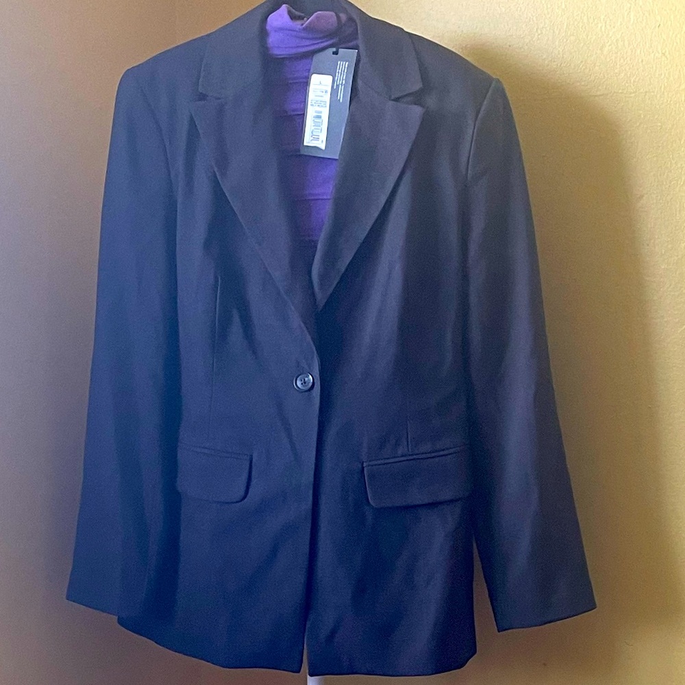 Women's Nipped Waist Blazer - Future Collective Charcoal Gray L - Picture 3 of 4